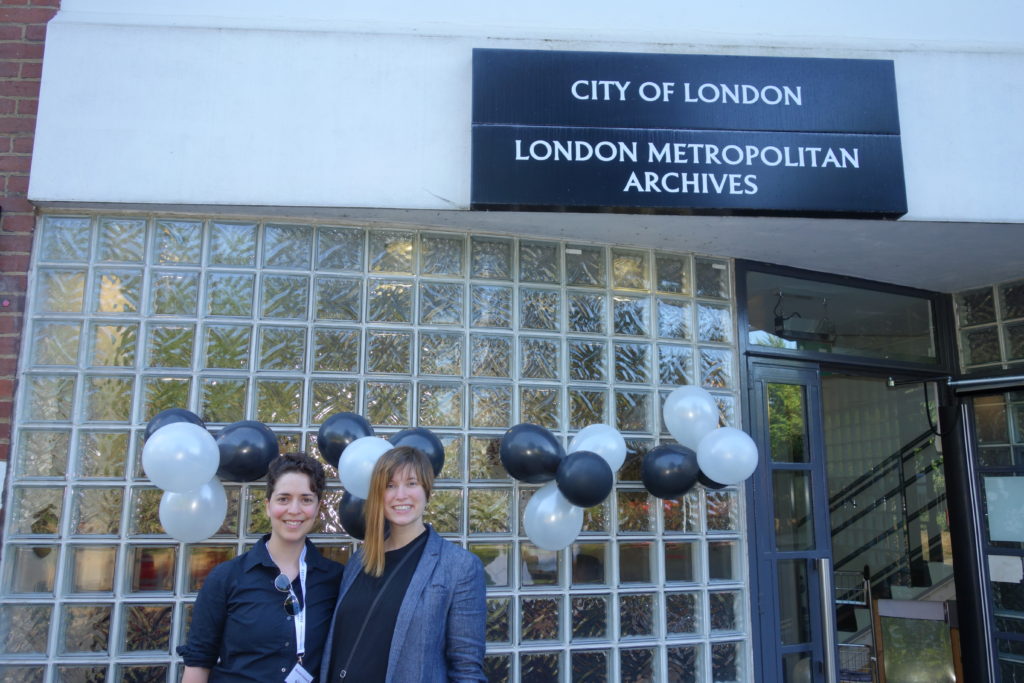 Michelle Schwartz and Constance Crompton at the London Metropolitan Archives